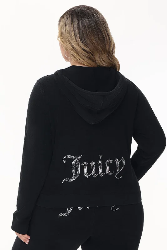 Plus-Size Big Bling Towel Terry Zip Hoodie