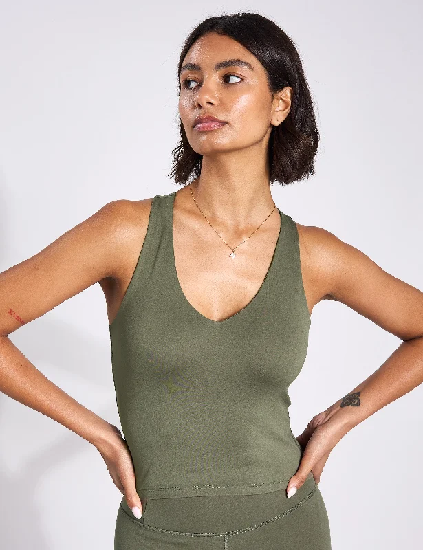 Zoe Tank - Cured Green