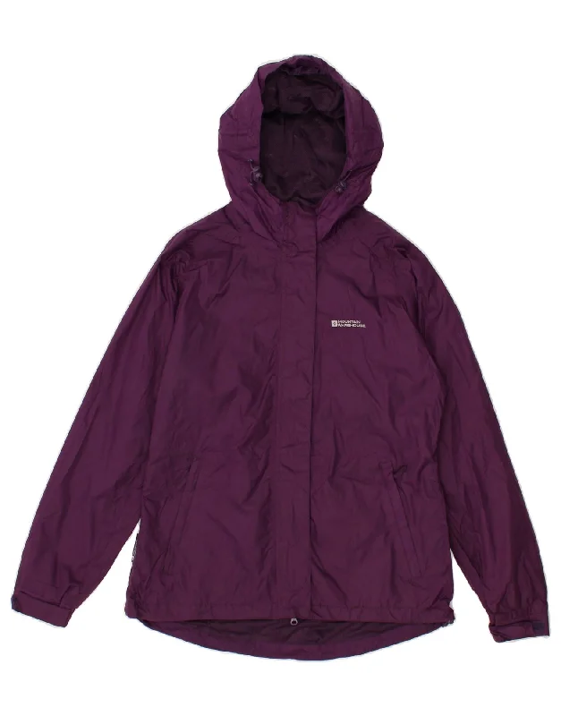 MOUNTAIN WAREHOUSE Womens Loose Fit Hooded Rain Jacket UK 10 Small Purple