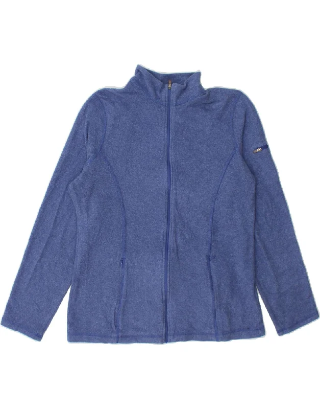 L.L.BEAN Womens Fleece Jacket UK 14 Medium Blue Polyester