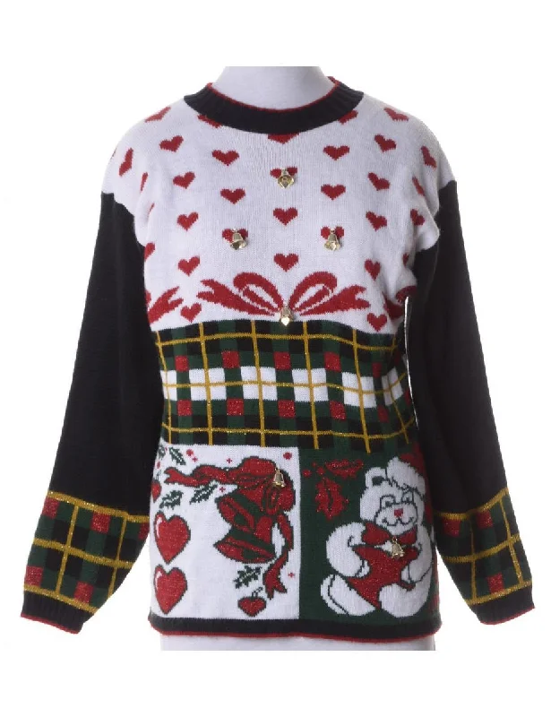 Label Christmas Jumper With Bells