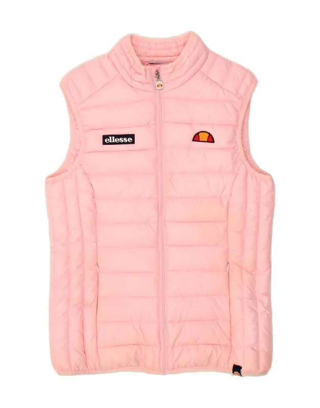 ELLESSE Womens Padded Gilet UK 12 Medium Pink Polyester