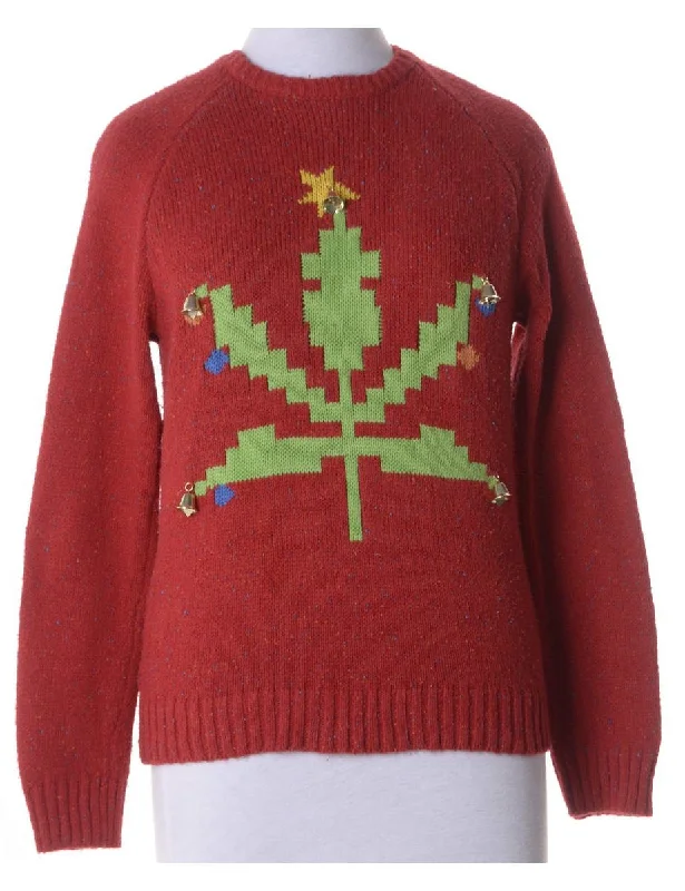 Label Christmas Jumper With Bells