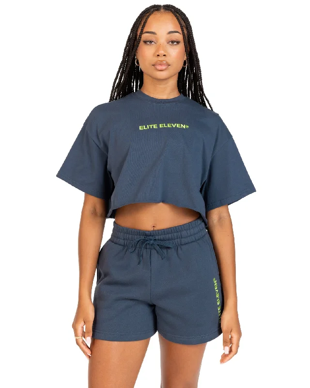 Women's Cropped Registered Tee - Navy