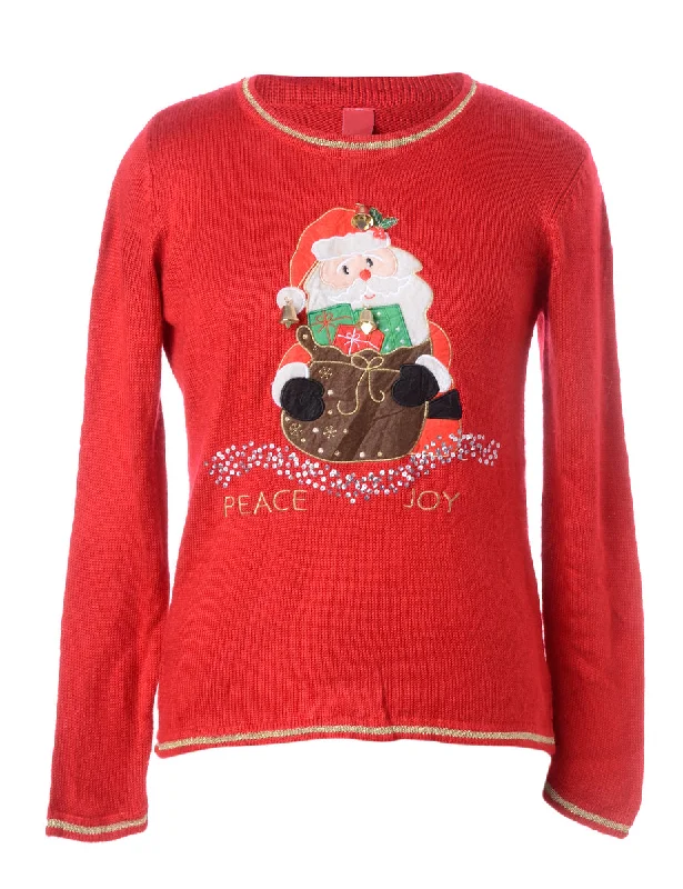 Label Christmas Jumper With Bells