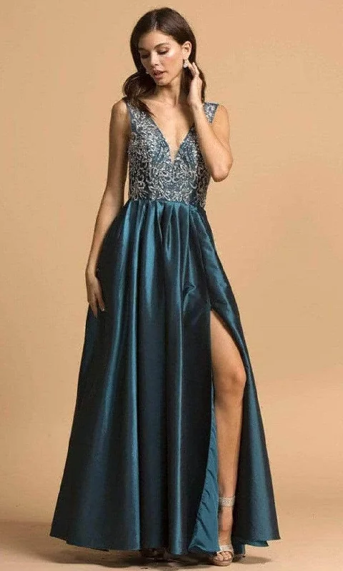 Trevi Collection - L2244 Beaded Sleeveless Evening Dress