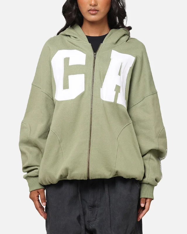 Carre Legacy Panelled Zip Hoodie Green