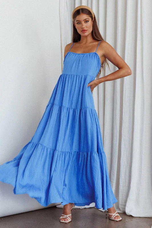 Bora Bora Tied Back Maxi Dress Blue