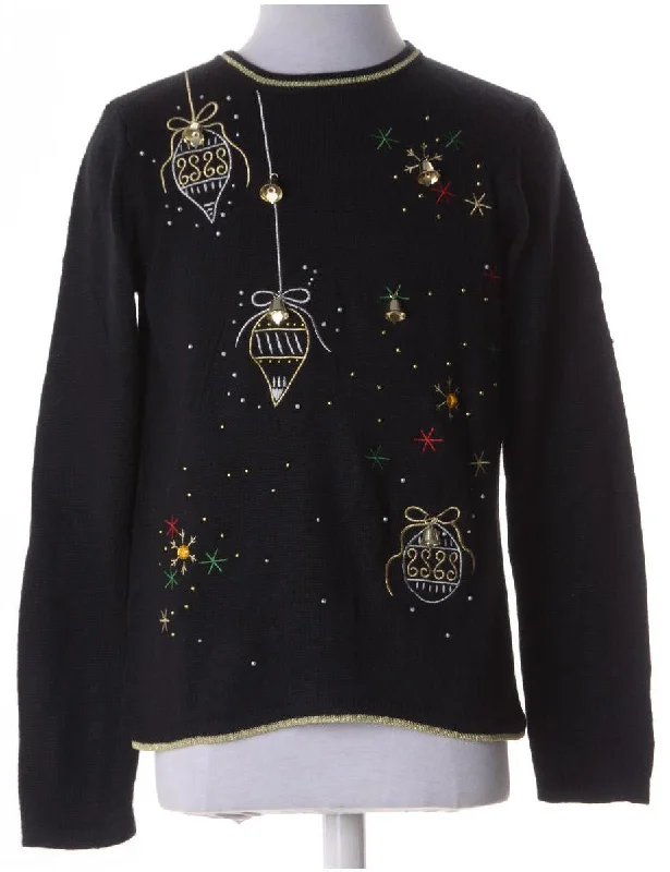 Label Christmas Jumper With Bells