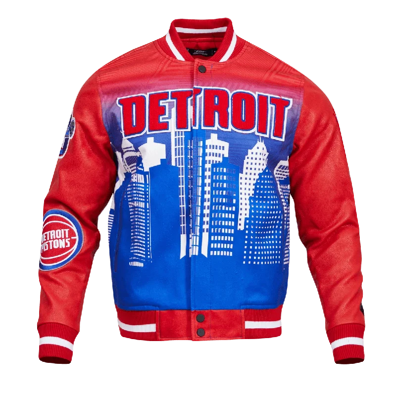 NBA DETROIT PISTONS REMIX VARSITY MEN'S JACKET (RED)