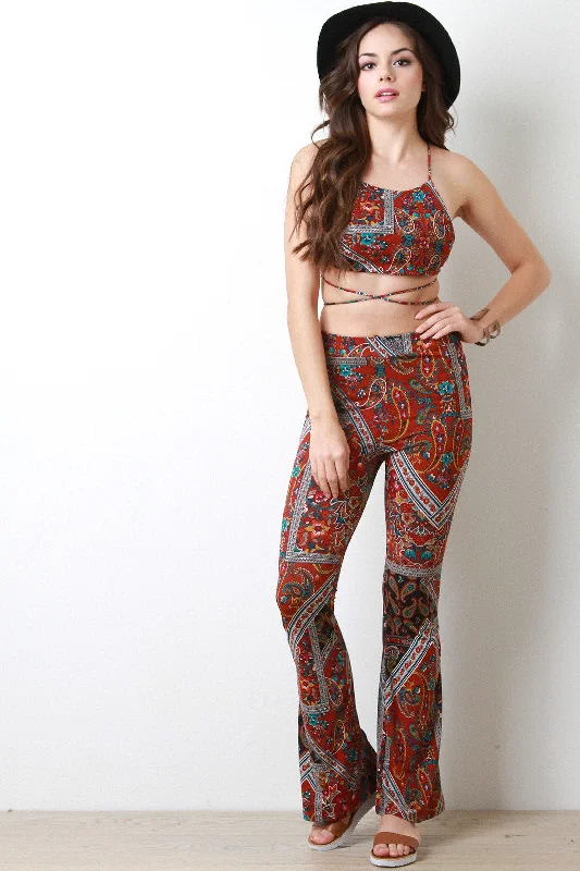 Vintage Paisley Flare Pants