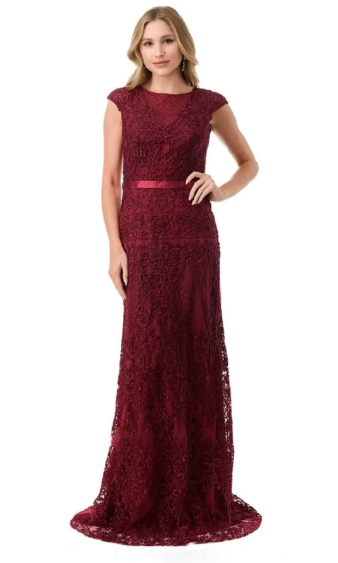 Trevi Collection M2732 - Cap Sleeve Embroidered Formal Dress