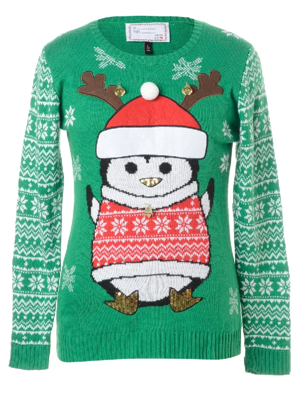 Label Christmas Jumper With Bells