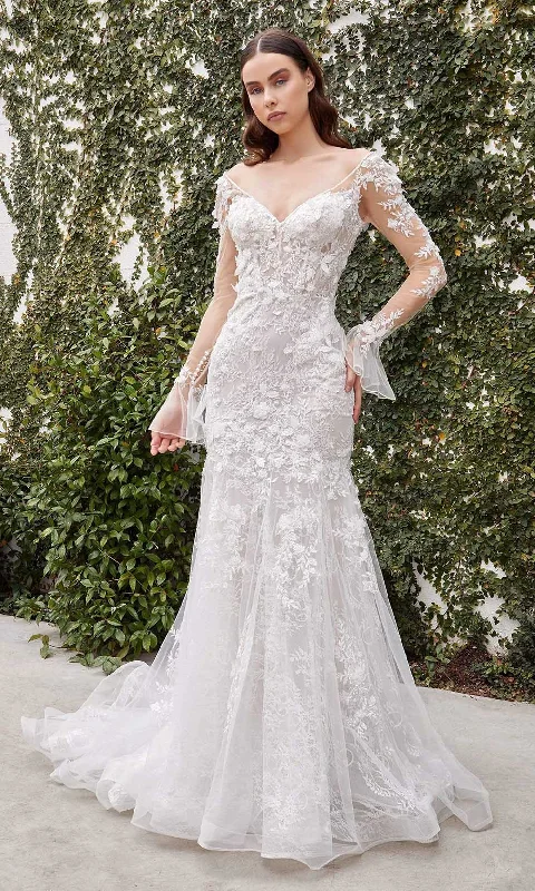 Andrea and Leo - A1073W Flared Sleeve Embroidered Bridal Gown