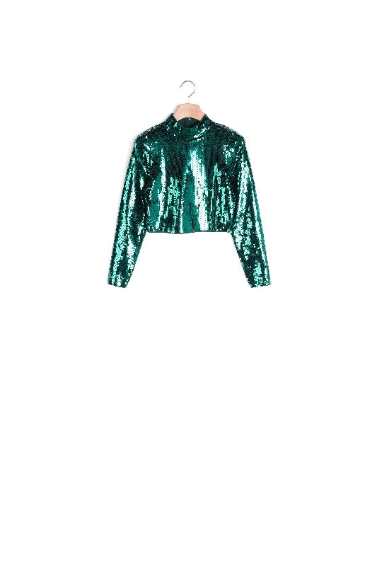 Pull court en maille sequins