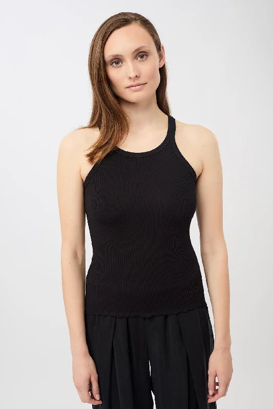 Ribbed Tank Top (Black), GOTS