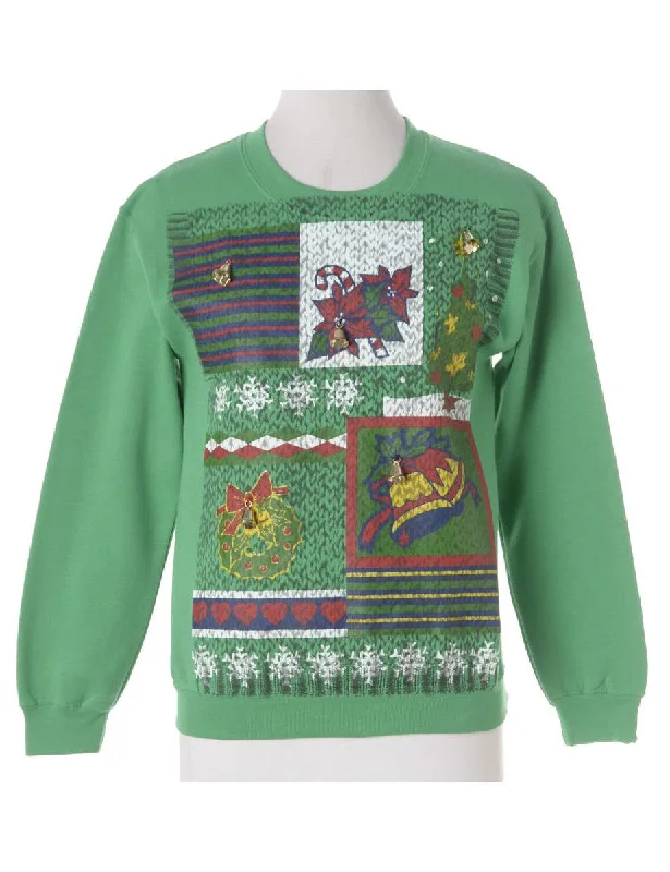 Label Christmas Sweatshirt With Bells