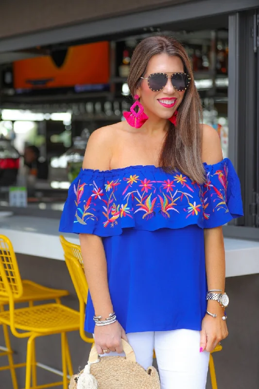 Leilani Floral Print Off the Shoulder Top