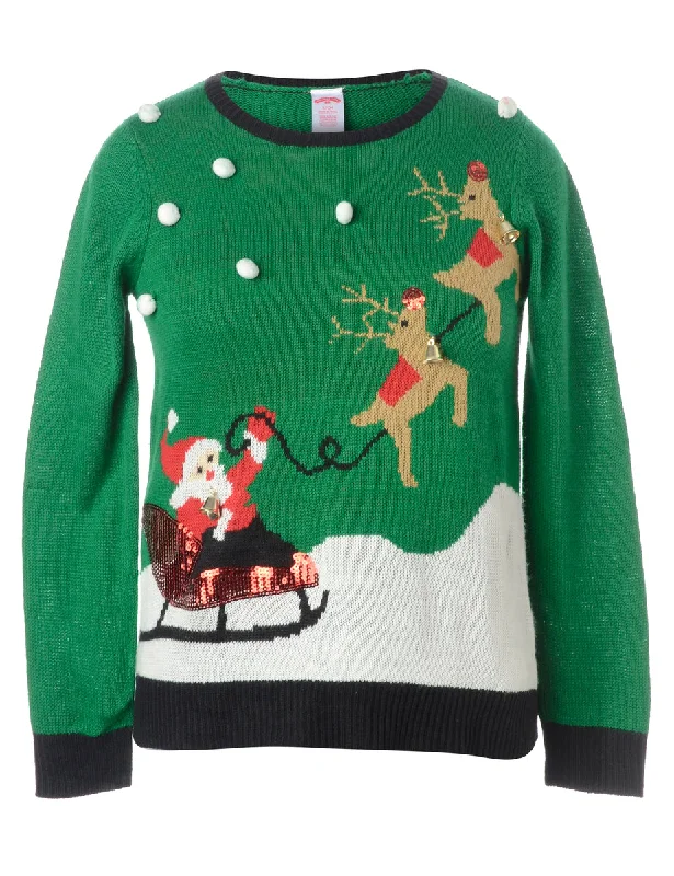 Label Christmas Jumper With Bells