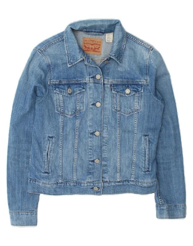 LEVI'S Womens Denim Jacket UK 14 Medium Blue Cotton