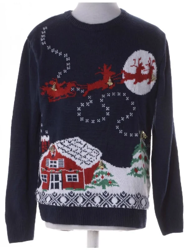 Label Christmas Jumper With Bells