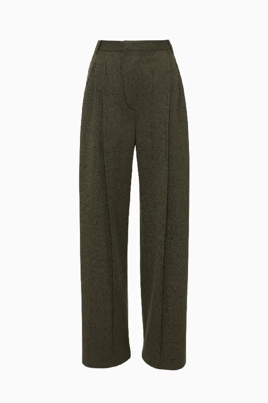 Victoria Beckham Wide Leg Trouser - Dark Fern