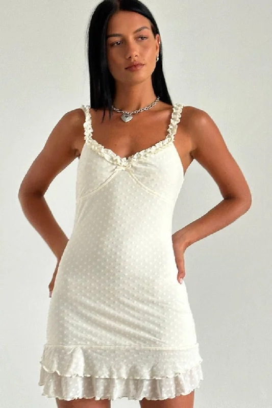 Motel Rocks Bestari Mini Dress in Ivory