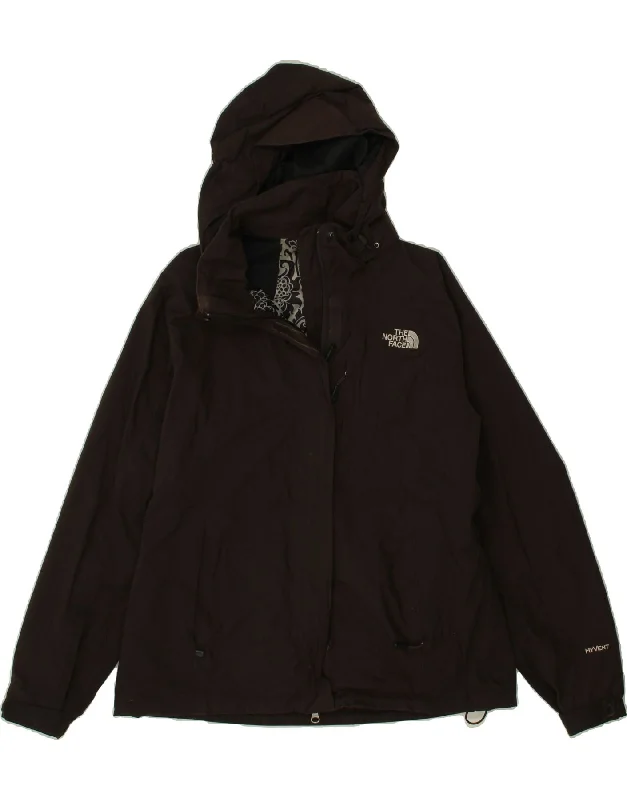 THE NORTH FACE Womens Hooded Windbreaker Jacket UK 16 Large Brown Nylon