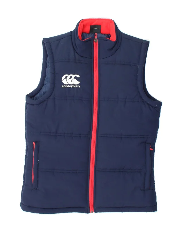 CANTERBURY Womens Padded Gilet UK 10 Small  Navy Blue Polyester