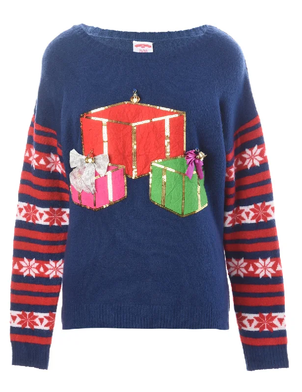 Label Christmas Jumper With Bells - XL