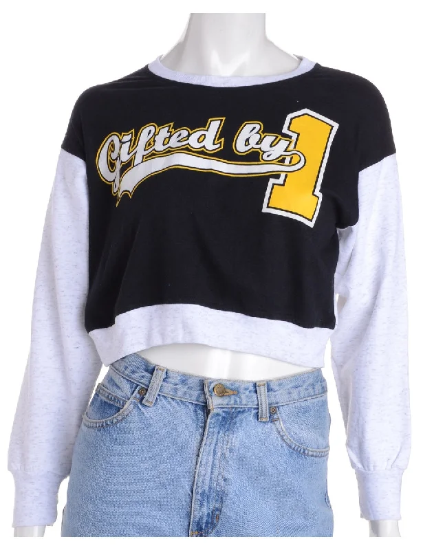 Label Caroline Cropped Sports T-shirt Front Sweatshirt