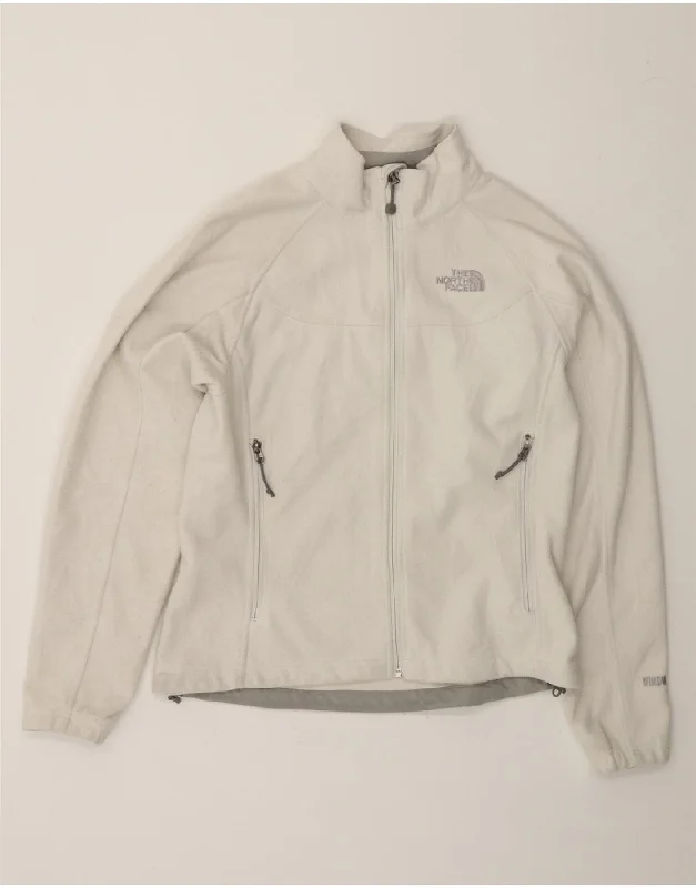 THE NORTH FACE Womens Fleece Jacket UK 12 Medium Off White Polyester