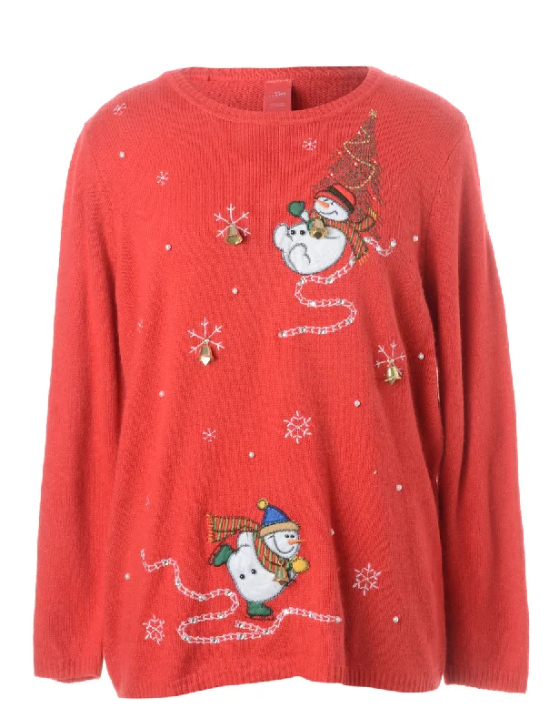 Label Christmas Jumper With Bells