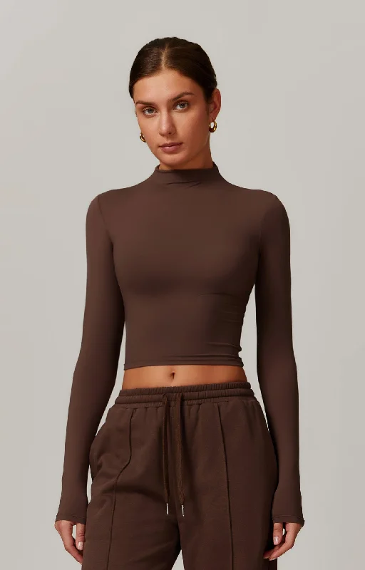 Ellie Long Sleeve Top - Brown