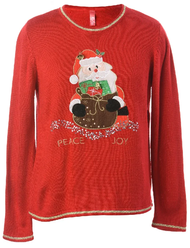 Label Christmas Jumper With Bells - L