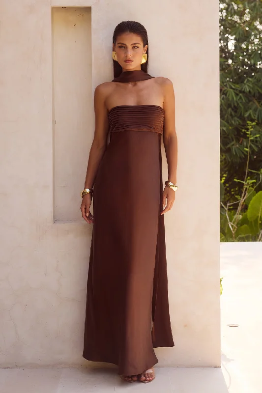 ELSA MAXI DRESS - CHOCOLATE