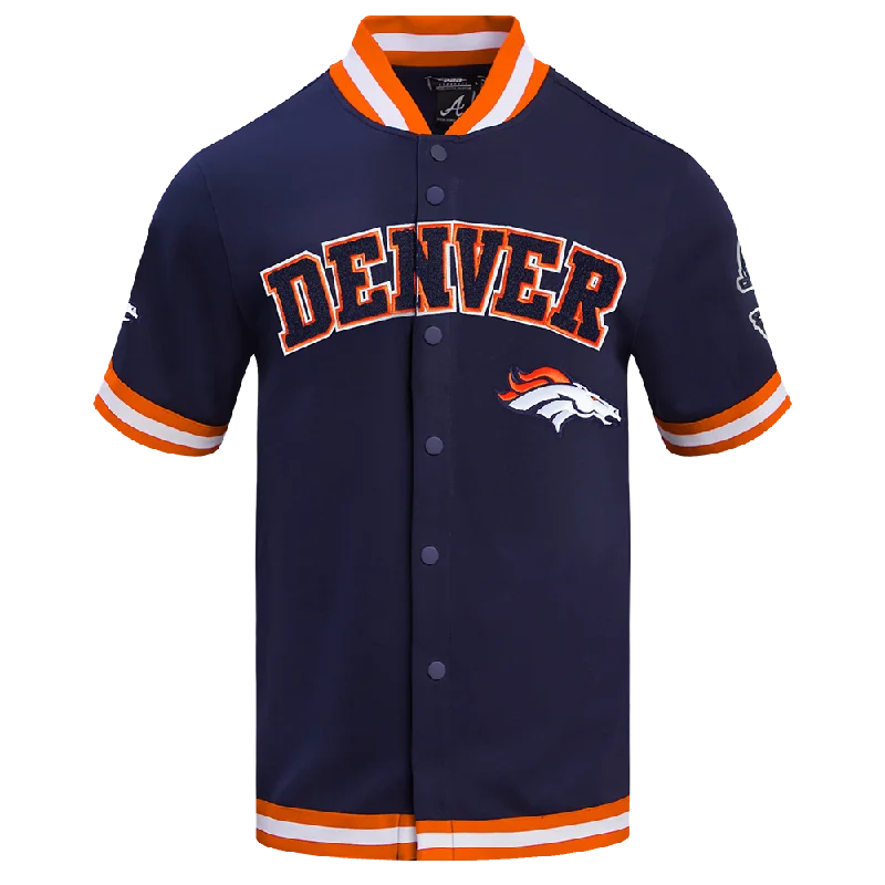 NFL DENVER BRONCOS CLASSIC MEN'S WARM UP JACKET (MIDNIGHT NAVY/ORANGE)