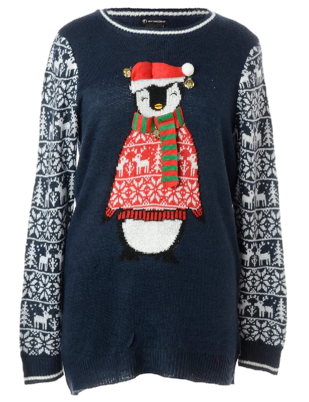 Label Christmas Jumper With Bells