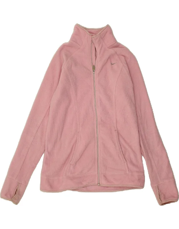 NIKE Womens Nike Therma Fit Fleece Jacket US 8/10 Medium Pink Polyester