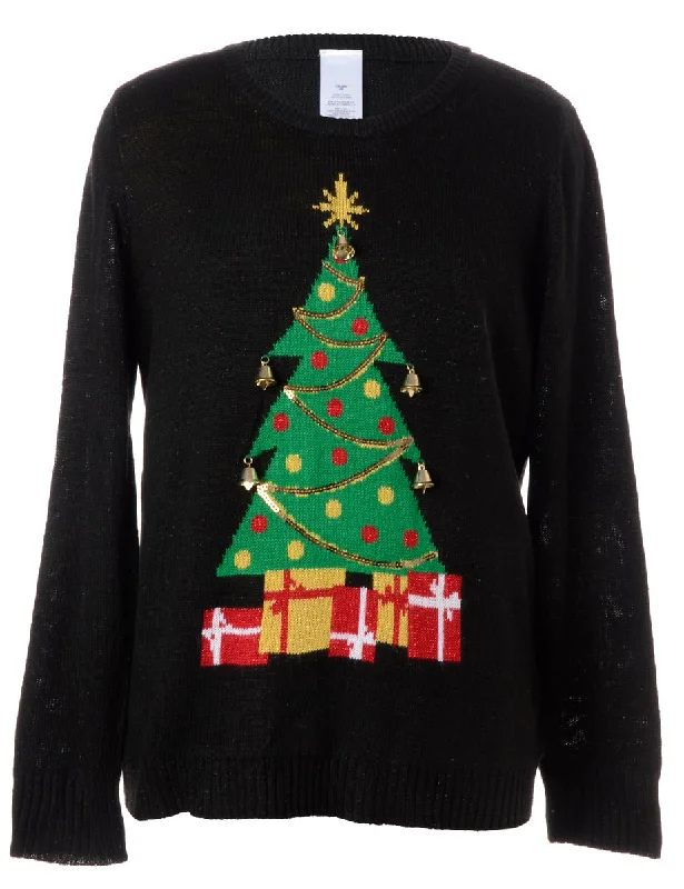 Label Christmas Jumper With Bells