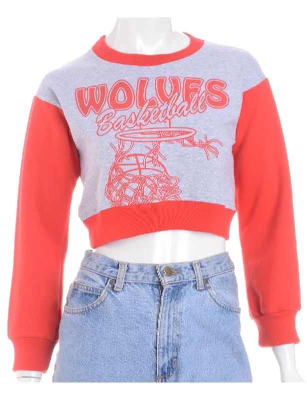 Label Caroline Cropped Sports T-shirt Front Sweatshirt