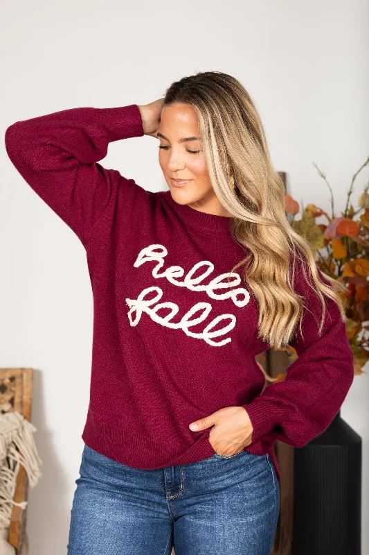 Berry Hello Fall Sweater Top