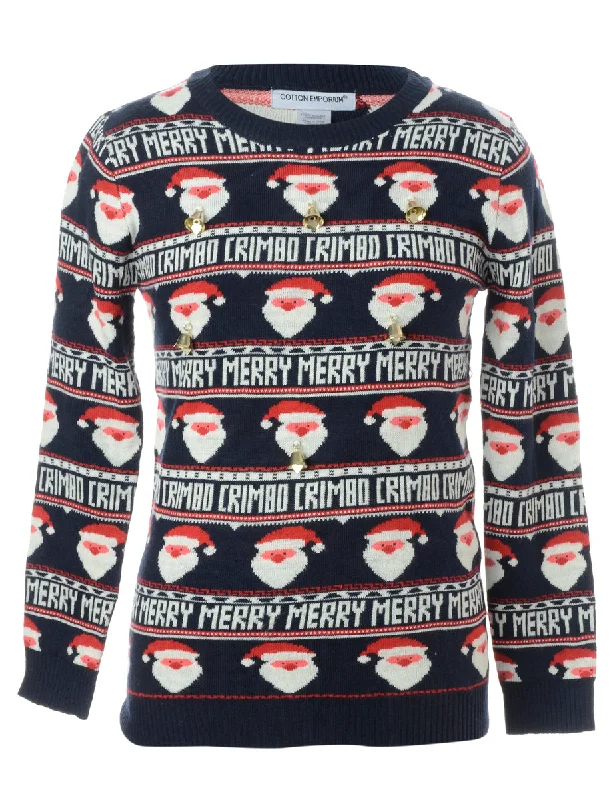 Label Christmas Jumper With Bells