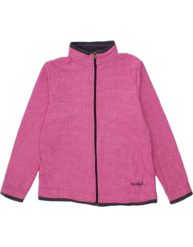 WEIRD FISH Womens Loose Fit Fleece Jacket UK 16 Large  Pink Polyester