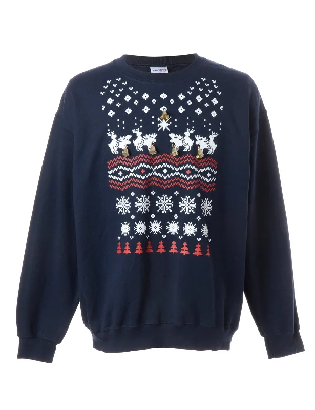 Label Christmas Sweatshirt With Bells