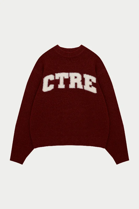 CTRE KNITTED SWEATSHIRT - BURGUNDY