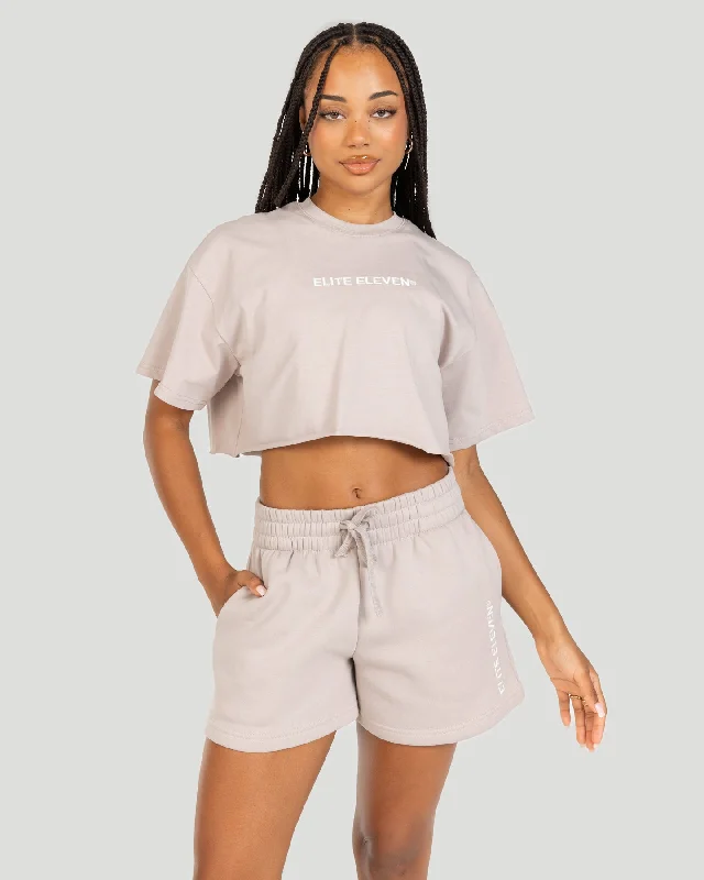 Women's Cropped Registered Tee - Taupe