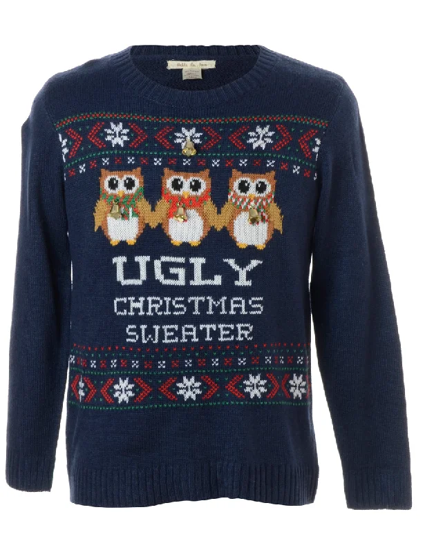 Label Christmas Jumper With Bells