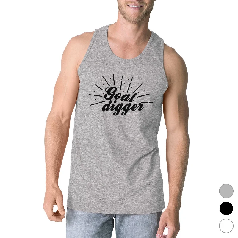 Goal Digger Mens Funny Graphic Workout Tank Top Fitness Gym Shirt