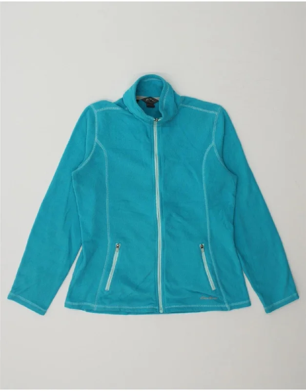 EDDIE BAUER Womens Fleece Jacket UK 10 Small Blue Polyester